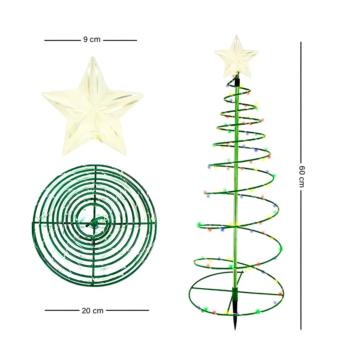 Árbol de Navidad para exterior con luz solar