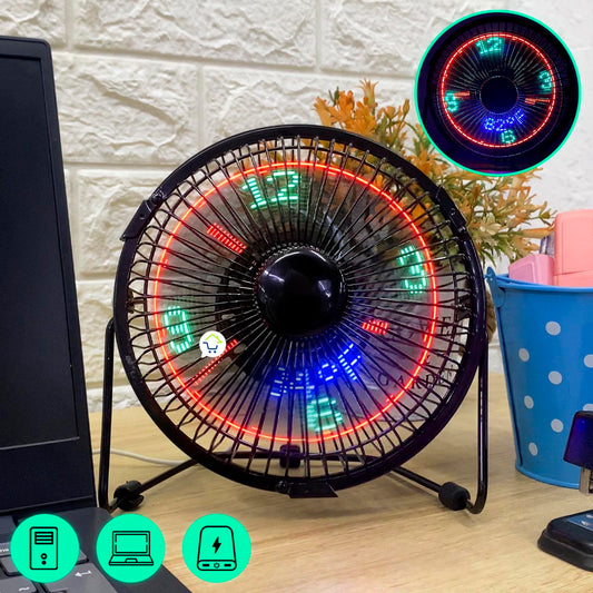 Ventilador + Reloj LED y Temperatura