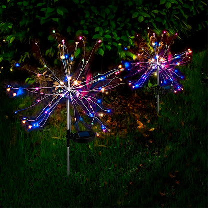 Hermosa Luz Fuego Artificial solar  Multicolor