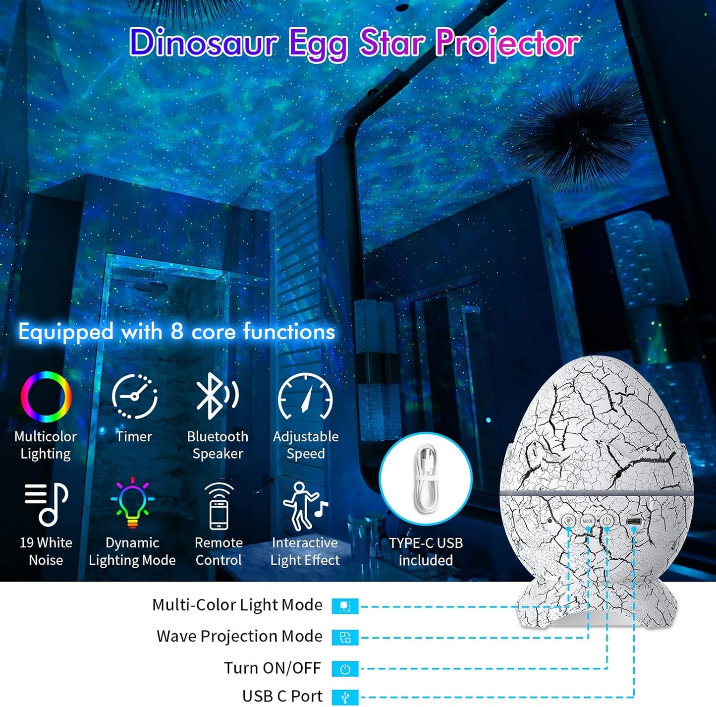 Galaxy Egg – Luz mágica para noches inolvidables