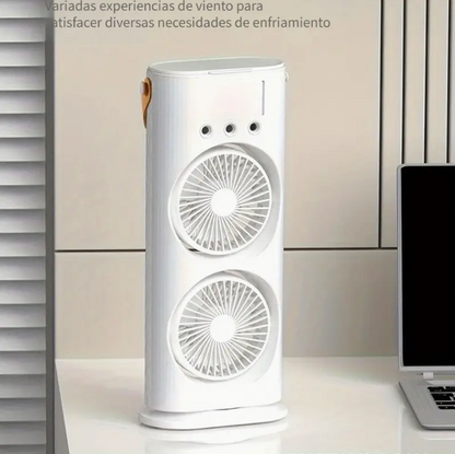 PRACTICO VENTILADOR DOBLE CABEZAL GIRATORIO