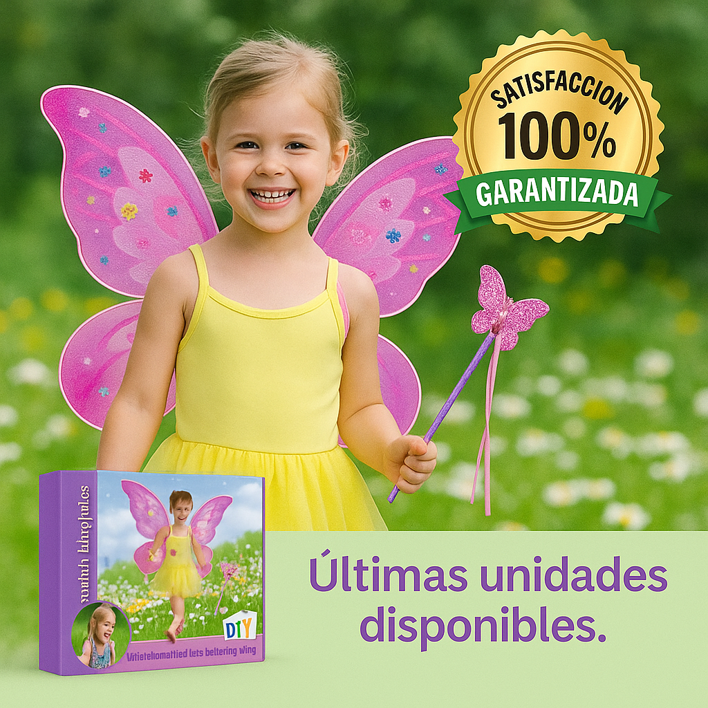 El disfraz que hace sentir a tu niña como un hada de verdad. - ALAS DE MARIPOSA.