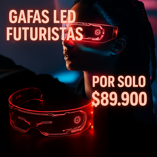 Gafas Luminosas Futuristas Luz LED de 7 Colores