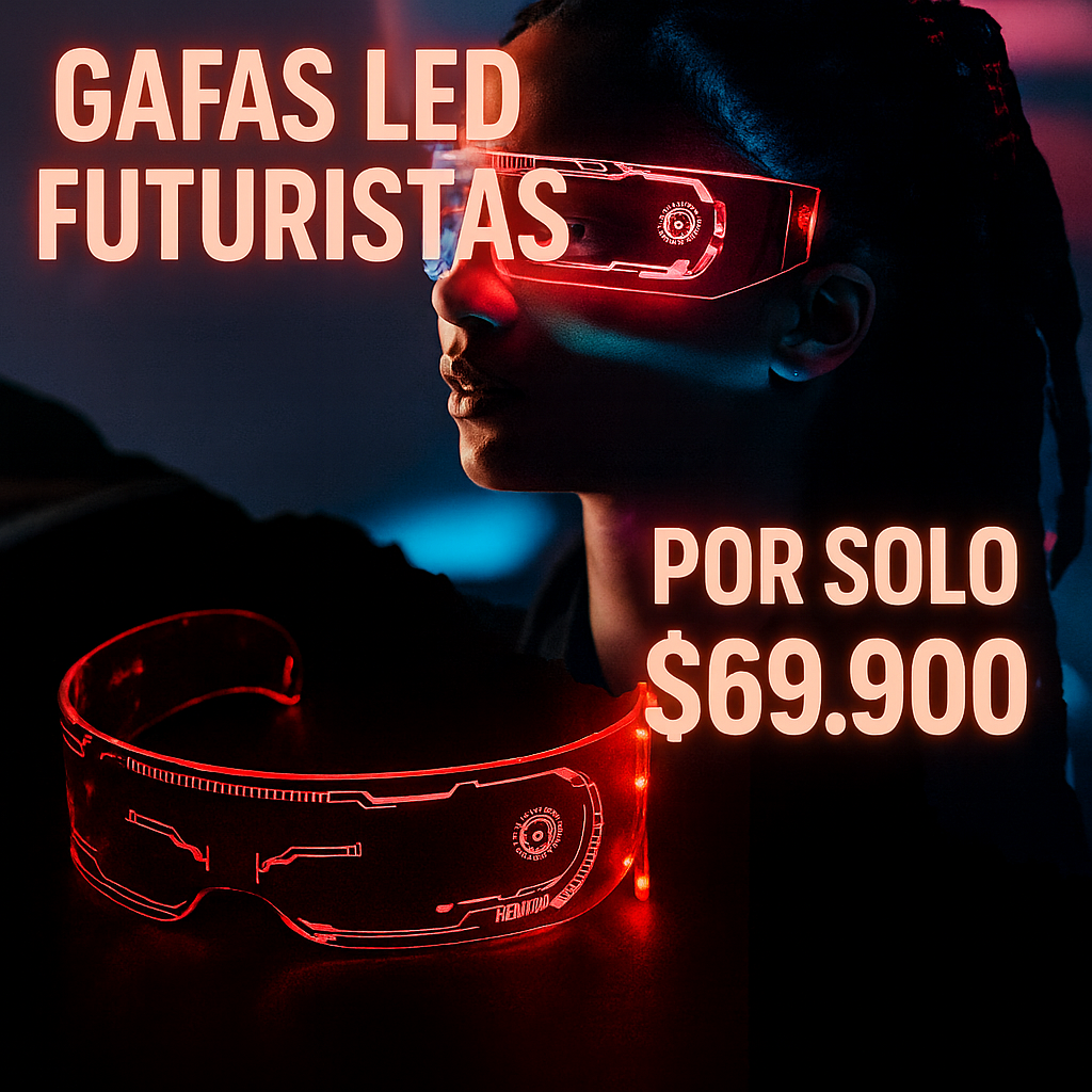 Gafas Luminosas Futuristas Luz LED de 7 Colores